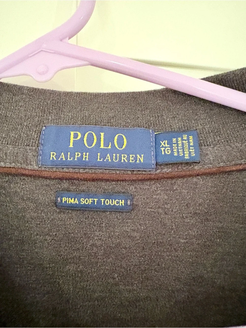 Polo by Ralph Lauren Long-Sleeve Polo - Charcoal with Gold Logo